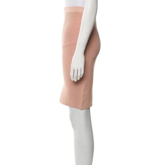 SIMKHAI Knit Rib Pencil Rayon-Blend Skirt Pink Small - Picture 3 of 6